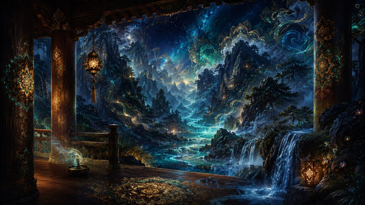 Mountain Stream Temple | Flute, Running Water & 0.5 Hz Ambient Frequency